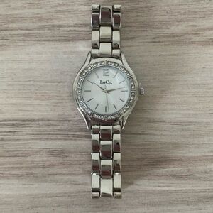 L&Co. Silver Watch with Crystal Accents